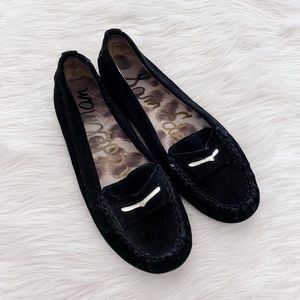 Sam Edelman Black Suede Leather Jones Driving Loafers